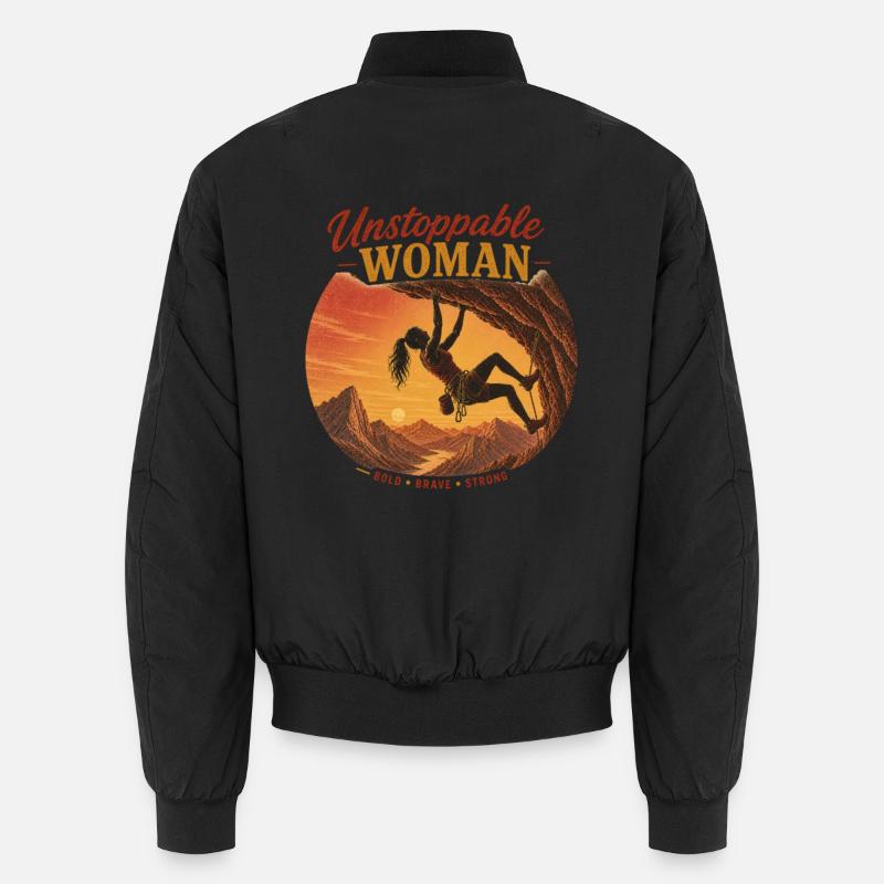 Grimpeur Imparable – Brave & Strong - Bomber unisexe - noir