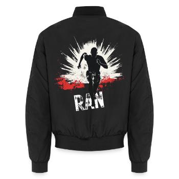 Running Jogging Runner Sprint Design - Unisex Bomberjacke - Schwarz - Hinten - AI Model Male 185 light (185cm)