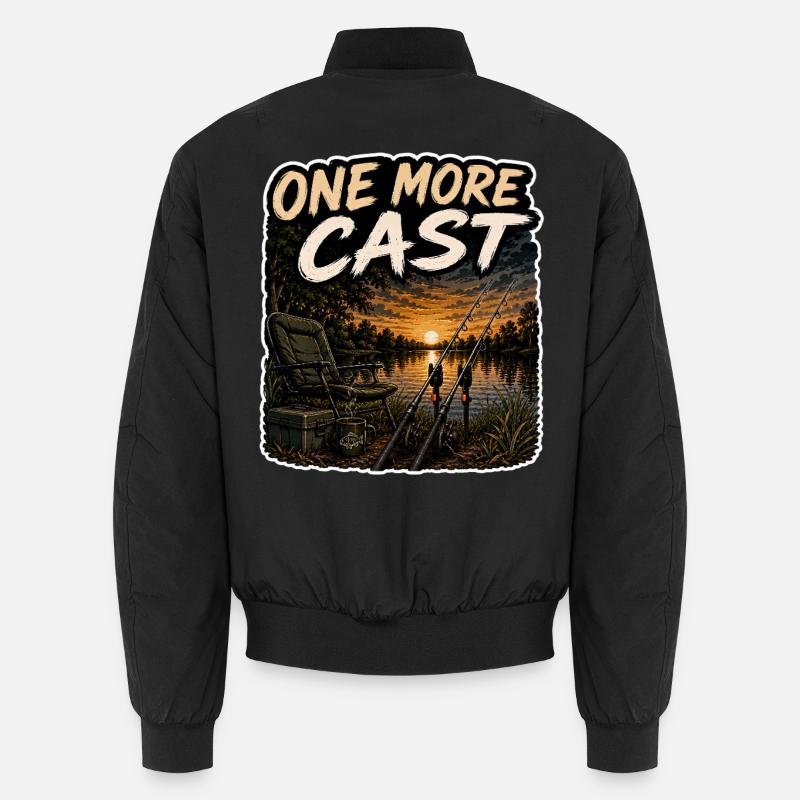 Ein weiterer Wurf Sonnenuntergangs-Karpfenfischen-Design Unisex Bomberjacke