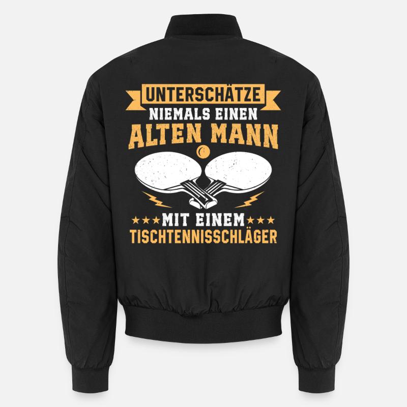  Alten Mann Mit Eine tischtennisschläger  - Unisex Bomberjacke - Schwarz