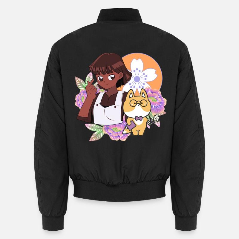 Fingerherzzeichen & Süßer Fuchs mit Prothesenhand - Unisex Bomberjacke - Schwarz