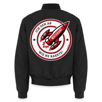 Maturant – Ich Geh Ab Wie Ne Rakete! (POS Red) - Unisex Bomberjacke - Schwarz - Hinten - AI Model Male 185 light (185cm)