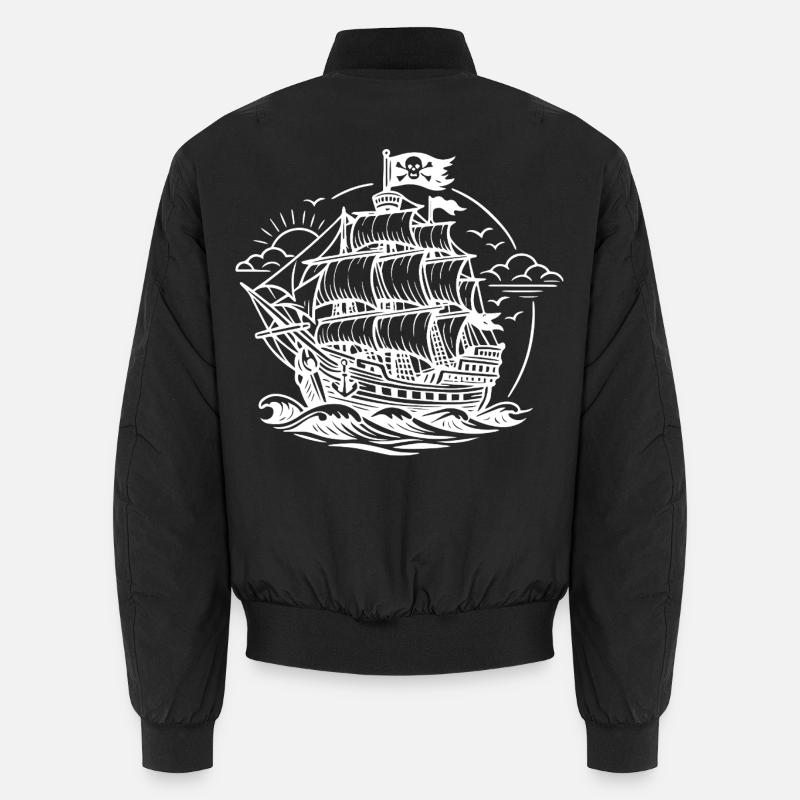 Pirate ship - Unisex Bomber Jacket - black