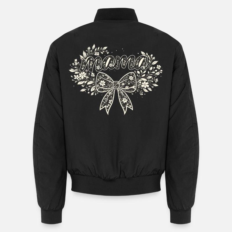 Mom Gift: Retro Mama Visual - Unisex Bomber Jacket - black