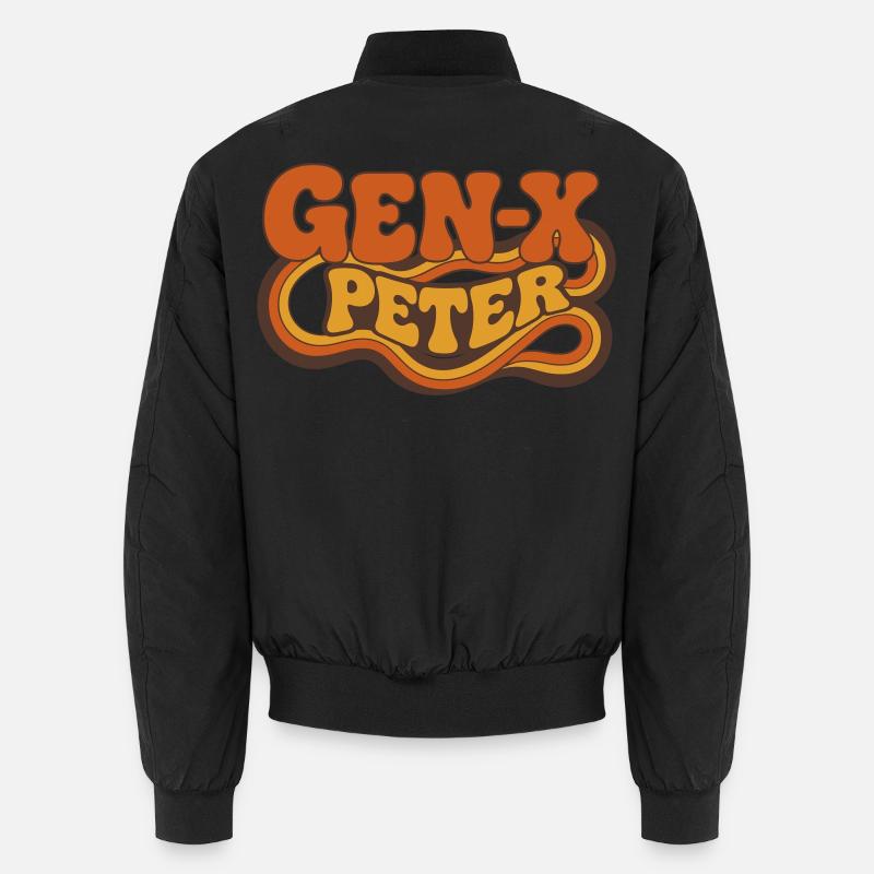 GenX Peter Retro Typography - Unisex Bomberjacke - Schwarz