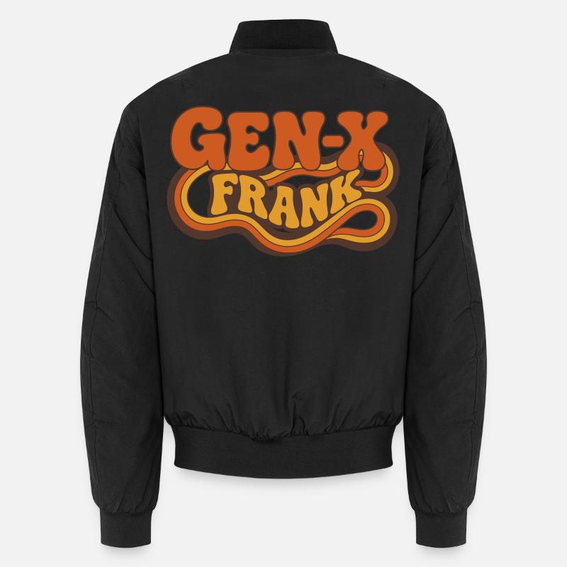 Gen-X Frank Retro Logo - Unisex Bomber Jacket - black