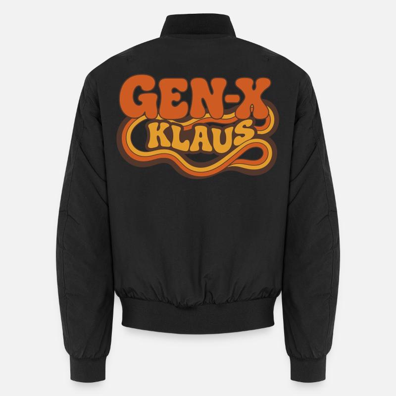 Gen-X Klaus: Psychedelic Retro - Unisex Bomberjacke - Schwarz
