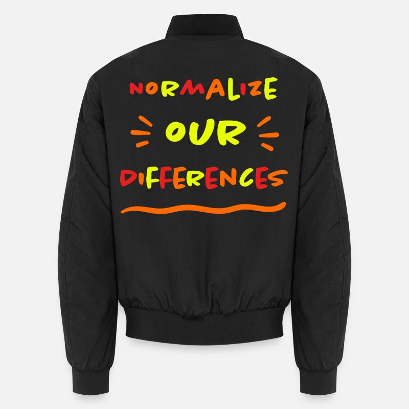 Normalize our Differences - Inclusion - neon - Unisex Bomber Jacket - black