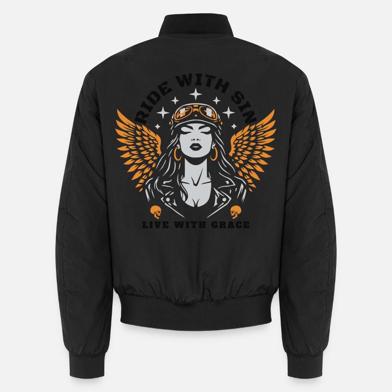 Engel mit Flügeln – Leben in Anmut Unisex Bomberjacke