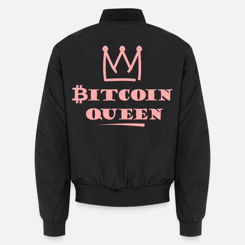 Bitcoin Queen Pink Crown Unisex Bomber Jacket