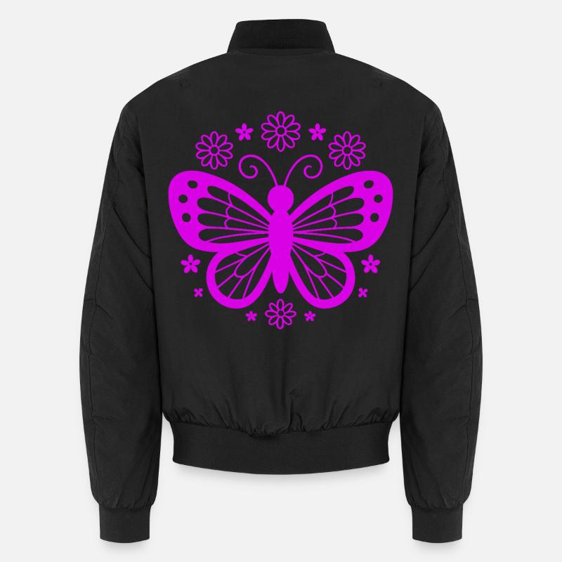 Pinkschmetterling Blütentraum Unisex Bomberjacke