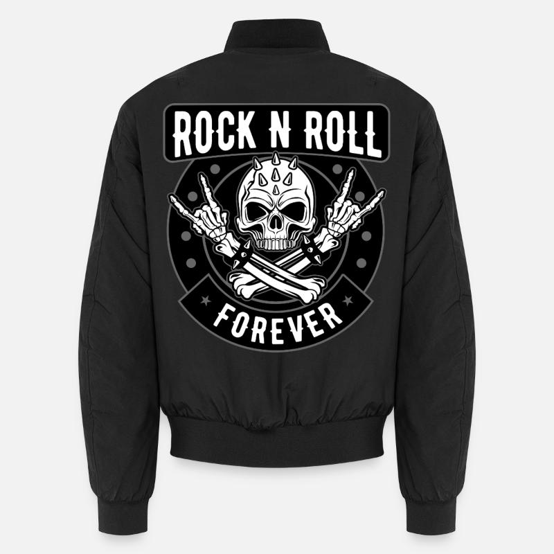 Rock N Roll Skull Crest Unisex Bomber Jacket