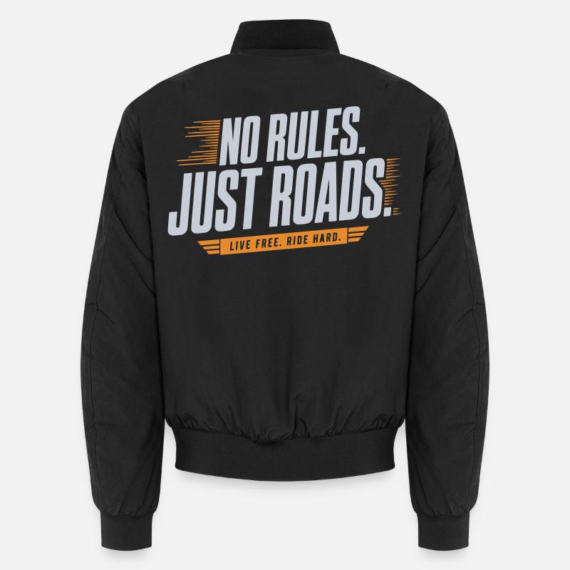 No Rules Just Roads - Unisex Bomberjacke - Schwarz