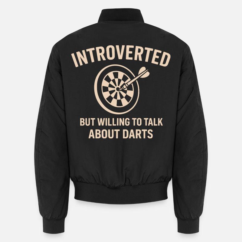 Darts Introvertiert Spruch Shirt - Unisex Bomberjacke - Schwarz