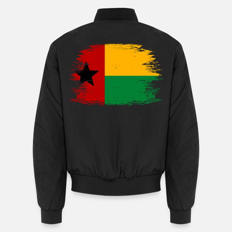 Guinea_Bissau_Flagge_used - Unisex Bomberjacke - Schwarz