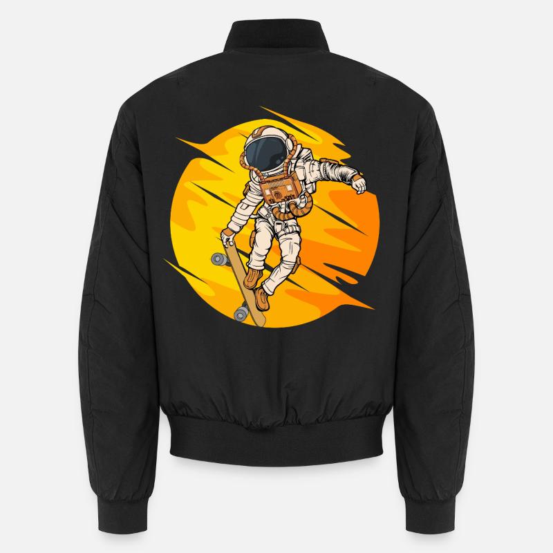 Astronaut Skateboard Sprung Unisex Bomberjacke