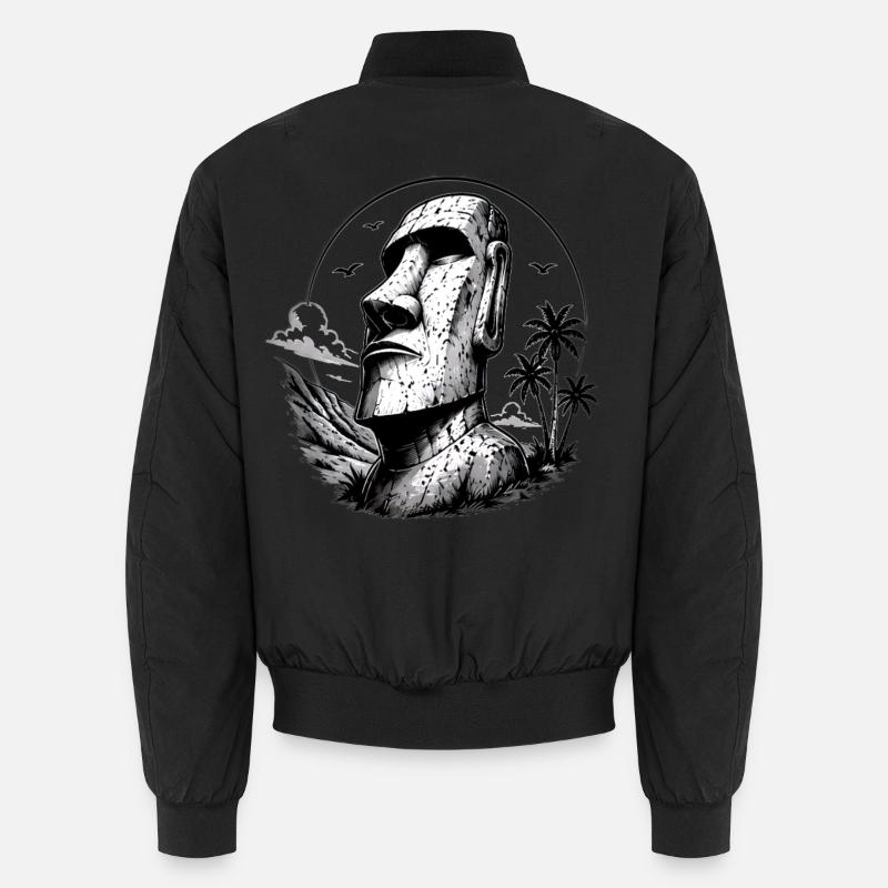 Moai Osterinsel Statue  - Unisex Bomberjacke - Schwarz
