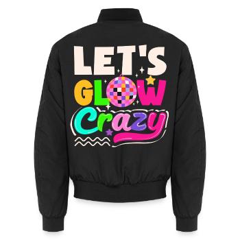 Retro Back to the 80s Vintage Design - Unisex Bomberjacke - Schwarz - Hinten - AI Model Male 185 light (185cm)