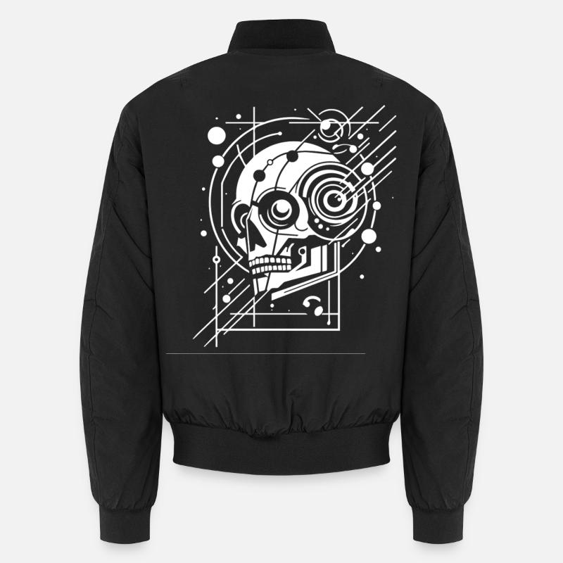 Zybernetische Totenschädelgeometrie - Unisex Bomberjacke - Schwarz