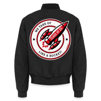 Class Of 26 – We Take Of Like A Rocket! (POS Red) - Unisex Bomber Jacket - black - Back - AI Model Male 185 light (185cm)