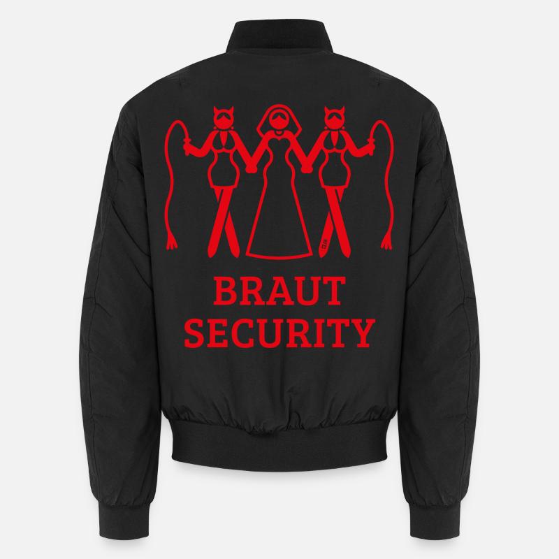 Braut Security (JGA Polterabend Peitsche / Red) Unisex Bomberjacke