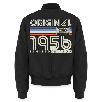 Original 1956 Vintage Retro Geburtstag Geschenk - Unisex Bomberjacke - Schwarz - Hinten - AI Model Male 185 light (185cm)