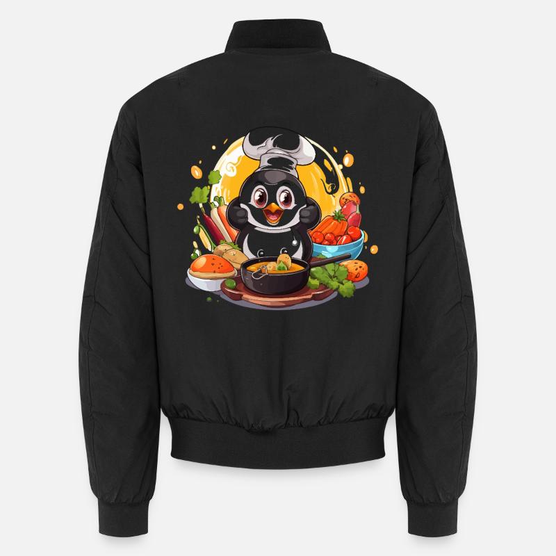 Küchen-Pinguin Kochkunst - Unisex Bomberjacke - Schwarz