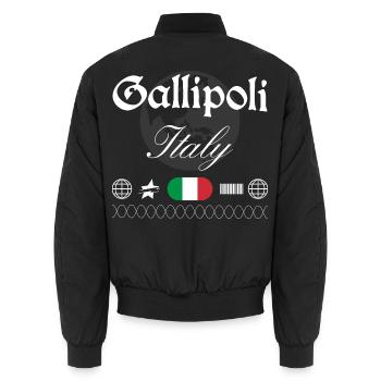 Gallipoli Italien Streetwear Reise Souvenir - Unisex Bomberjacke - Schwarz - Hinten - AI Model Male 185 light (185cm)