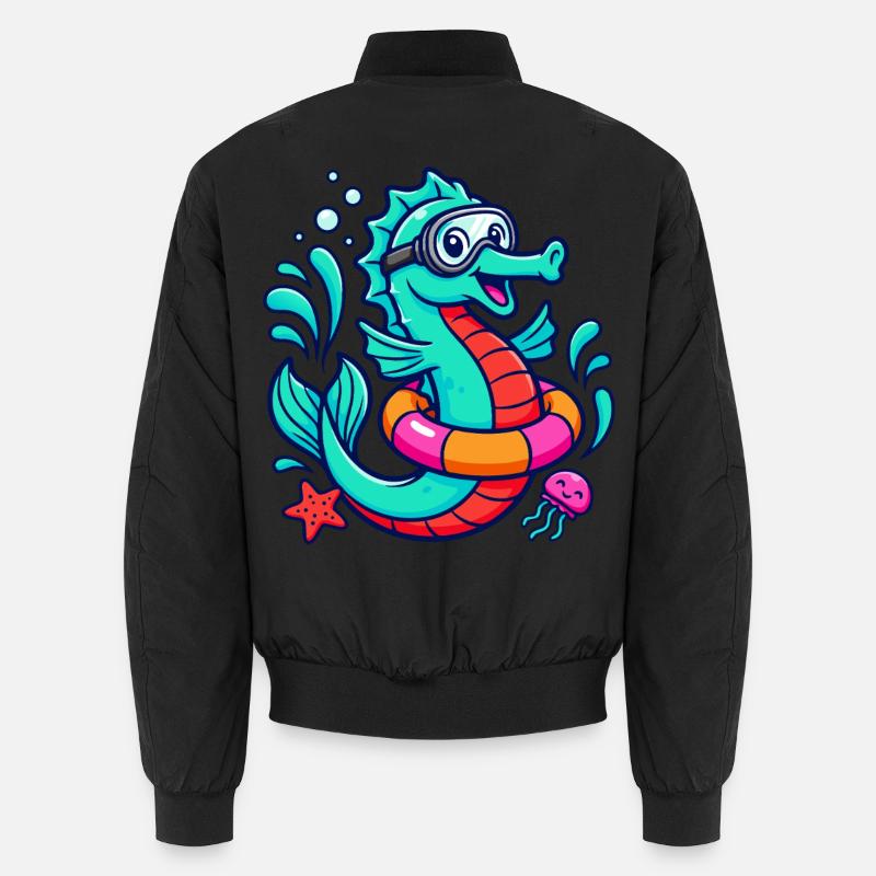Cooles Seepferd - Unisex Bomberjacke - Schwarz
