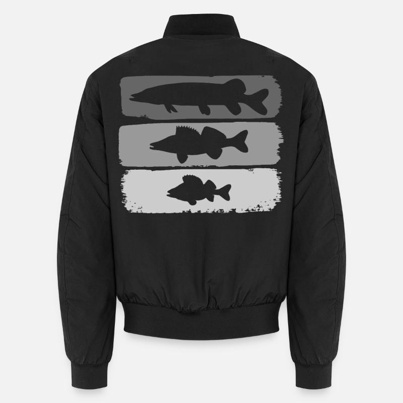Pike Zander Perch - Unisex Bomber Jacket - black