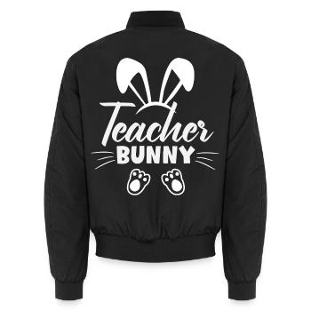 Frohe Ostern Süßer Osterhase Eiersuche Ostereier - Unisex Bomberjacke - Schwarz - Hinten - AI Model Male 185 light (185cm)