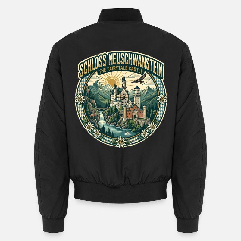 Neuschwanstein Castle - Unisex Bomber Jacket - black