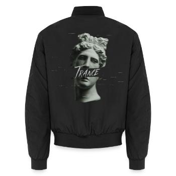 Music Trance Statue – Herren-Damenfestival-Outfit - Unisex Bomberjacke - Schwarz - Hinten - AI Model Male 185 light (185cm)