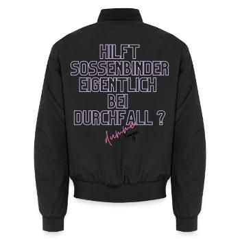 Durchfall Humor Neontext - Unisex Bomberjacke - Schwarz - Hinten - AI Model Male 185 light (185cm)