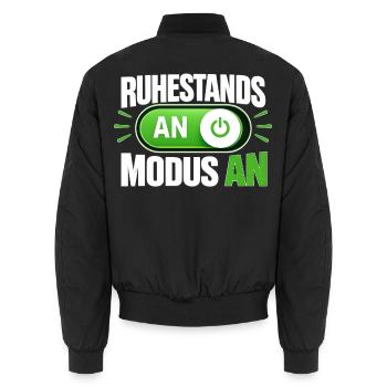 Ruhestandsmodus An Rentner Ruhestand Spruch - Unisex Bomberjacke - Schwarz - Hinten - AI Model Male 185 light (185cm)