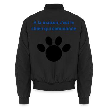 à_la_maison-_-c'est_le_chien_qui_commande - Bomber unisexe - noir - Dos - AI Model Male 185 light (185cm)