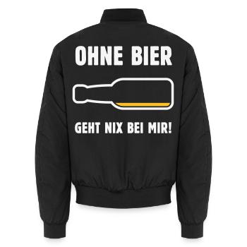 Ohne Bier Geht Nix Bei Mir! (Bierchen / NEG 2C) - Unisex Bomberjacke - Schwarz - Hinten - AI Model Male 185 light (185cm)