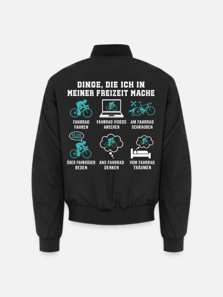 Dinge Die Ich In Meiner Freizeit Mache Fahrrad - Unisex Bomberjacke - Schwarz