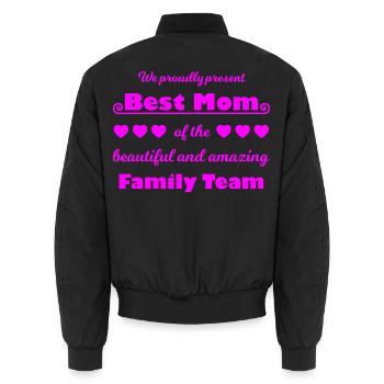 Meilleure équipe de maman – Family Joy Pink - Bomber unisexe - noir - Dos - AI Model Male 185 light (185cm)