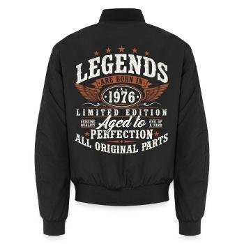 Cadeau du 50e anniversaire 50 Né en 1976 - Bomber unisexe - noir - Dos - AI Model Male 185 light (185cm)