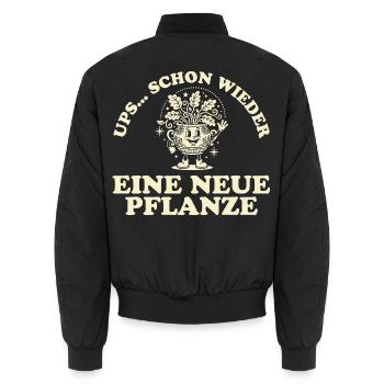 Oops again a new plant saying retro - Unisex Bomber Jacket - black - Back - AI Model Male 185 light (185cm)