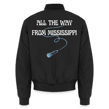 All the way from Mississippi - Blues concert Mic - Bomber unisexe - noir - Dos - AI Model Male 185 light (185cm)