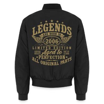20e anniversaire cadeau vintage vintage 2006 - Bomber unisexe - noir - Dos - AI Model Male 185 light (185cm)