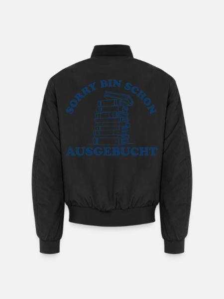 Buch Lesen Bin schon ausgebucht Retro - Unisex Bomberjacke - Schwarz