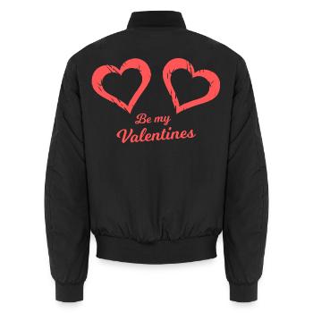 Be my Valentines Herzbrush - Unisex Bomberjacke - Schwarz - Hinten - AI Model Male 185 light (185cm)