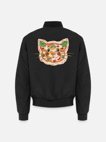 Pizza Katze - Unisex Bomberjacke - Schwarz
