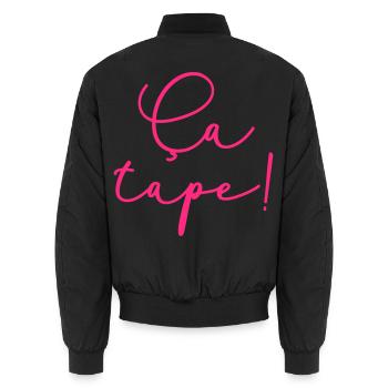 It's Hitting - What Heat - Unisex Bomber Jacket - black - Back - AI Model Male 185 light (185cm)