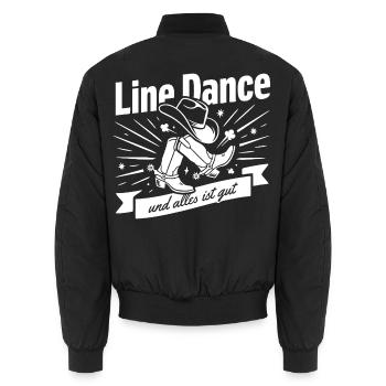 Line Dance Boots Spruch - Unisex Bomberjacke - Schwarz - Hinten - AI Model Male 185 light (185cm)