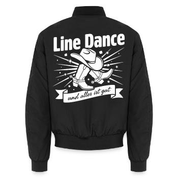 Line Dance Cowboy Boots - Unisex Bomberjacke - Schwarz - Hinten - AI Model Male 185 light (185cm)
