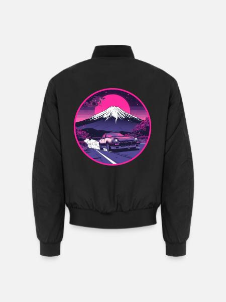 Neon Fuji Dragon Overdrive Schrägheck - Unisex Bomberjacke - Schwarz